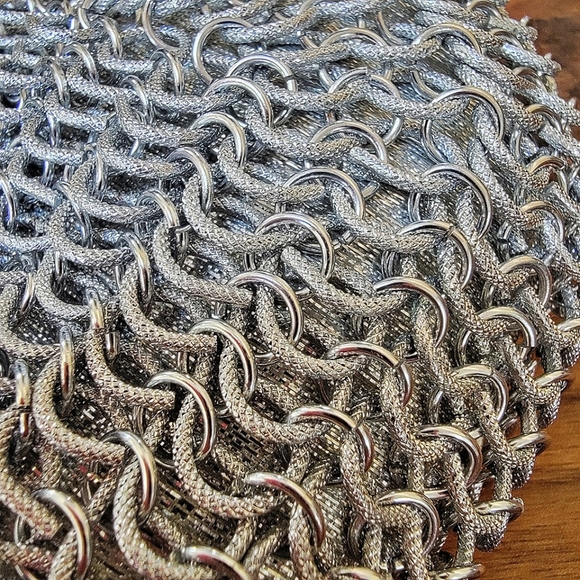 #Vintage #Bonwit #Teller #Magid Silver Chain Links Strap Evening Bag - Picture 6 of 7